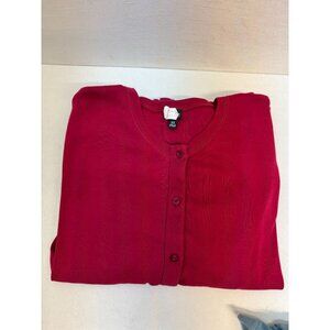 Womans 3x Red Cardigan Sweater by Rafealla